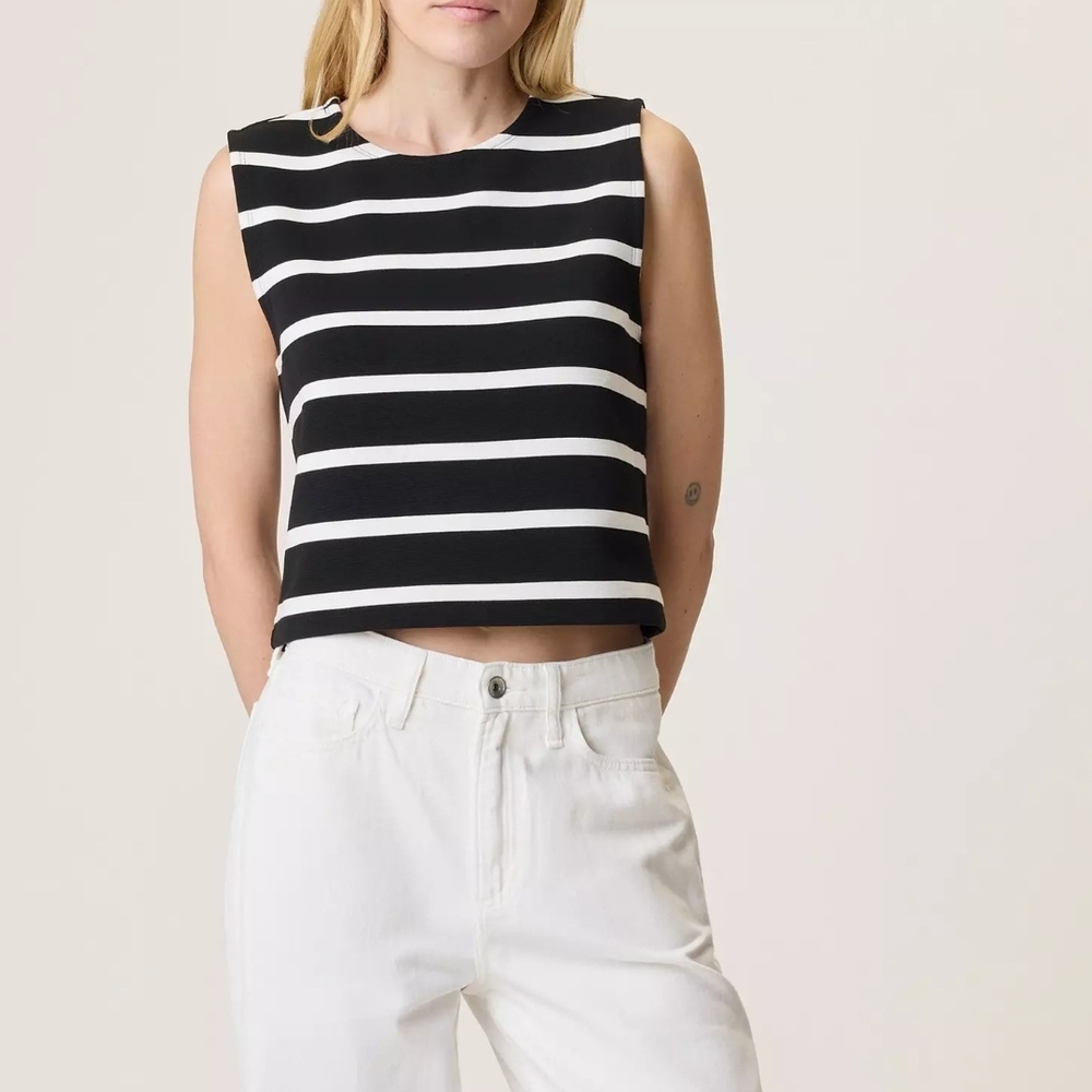 Rag & Bone Colette Striped Black White Tank Size Large NWT